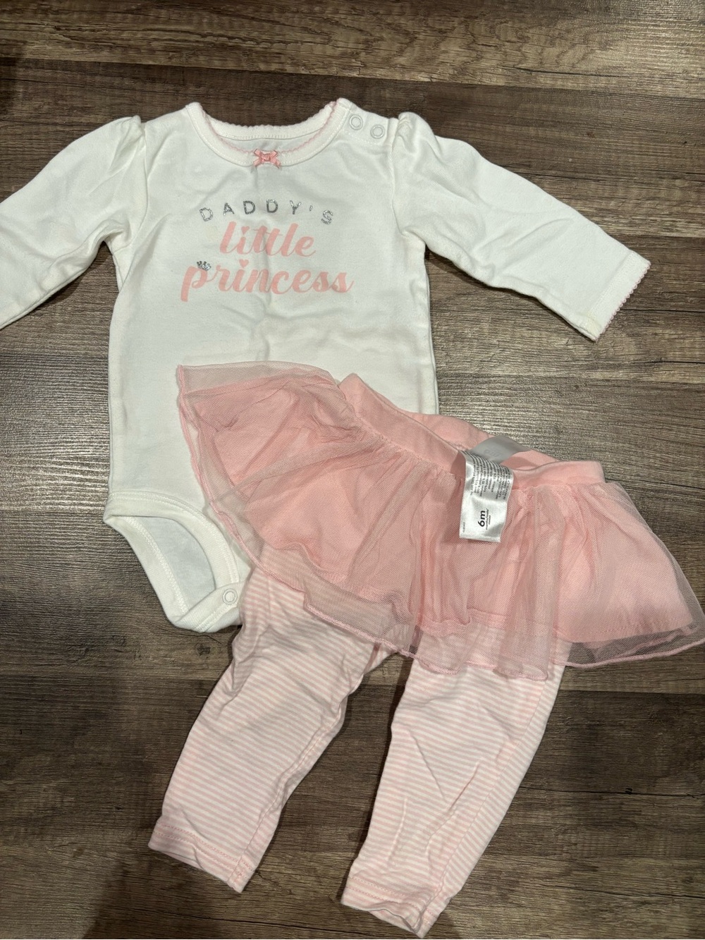 Carter's White & Pink "Daddy's Little Princess" Bodysuit Tutu Set